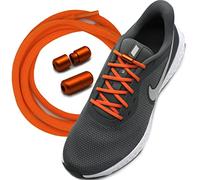 Run out sports Lacets élastiques sans nouage avec capsules métalliques rondes, lacets de chaussures avec fermeture rapide, multicolores, pour enfants et adultes, Orange Fierce, M