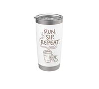Run Sip Repeat Run Club Coffee Runner Crew Gobelet isotherme en acier inoxydable double paroi