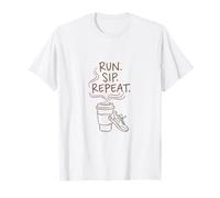 Run Sip Repeat Run Club Coffee Runner Crew T-Shirt