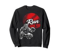 Run Steal I Dare You Baseball Catcher Vintage Humor Sweatshirt