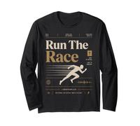 Run The Race Christian Runner Faith Bible Verset Manche Longue