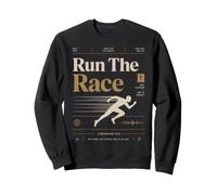 Run The Race Christian Runner Faith Bible Verset Sweatshirt