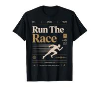 Run The Race Christian Runner Faith Bible Verset T-Shirt