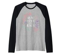 Run The Race with Jesus Foi du Coureur chrétien - Manche Raglan