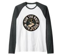 Run The Race with Jesus Foi du Coureur chrétien |- Manche Raglan
