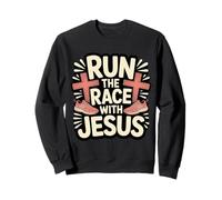 Run The Race with Jesus Foi du Coureur chrétien - Sweatshirt