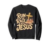 Run The Race with Jesus Foi du Coureur chrétien - Sweatshirt