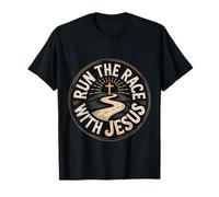 Run The Race with Jesus Foi du Coureur chrétien |- T-Shirt