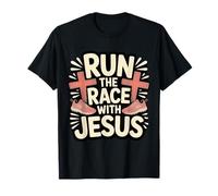 Run The Race with Jesus Foi du Coureur chrétien - T-Shirt