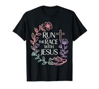 Run The Race with Jesus Foi du Coureur chrétien - T-Shirt