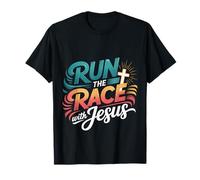 Run The Race with Jesus Foi du Coureur chrétien - T-Shirt