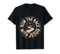 Run The Race with Jesus Foi du Coureur chrétien |- T-Shirt Graphique avec Valeur