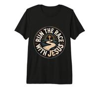 Run The Race with Jesus Foi du Coureur chrétien |- T-Shirt Haut de Gamme