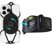 Run Tie Connect Kit 2 (Avec Support De Téléphone Et Bracelets De Rechange) Support De Téléphone Portable Amovible Rotatif À 360 ° Pour Le Jogging,Pour Téléphone Portable 4,7-7,2 Pouces