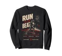 Run to The Beat Christian Running Faith Music Cross Sweatshirt