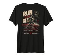 Run to The Beat Christian Running Faith Music Cross T-Shirt Haut de Gamme