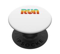 Run Vintage 70s Color Female Retro Runner Graphic PopSockets PopGrip Adhésif