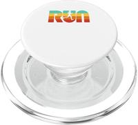 Run Vintage 70s Color Female Retro Runner Graphic PopSockets PopGrip pour MagSafe