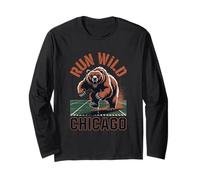 Run Wild Chicago Cool Football City Fan de Sport Manche Longue