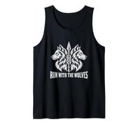 Run with The Wolves Motif Lance de Loup Nordique Débardeur