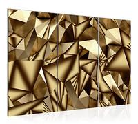 Runa Art 3D Effet Peinture Tableau Salon XXL Or Abstrait Illusion 120 x 80 cm 3 Parties Decoration Murale 506431a