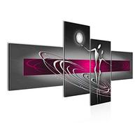 Runa Art Abstrait Les Figures Impression Moderne - Tableau Decoration Murale Les Amoureux Rouge Gris 4 parties 301242b