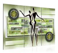 Runa Art Abstrait Les Figures Peinture Tableau Salon XXL Vert Noir Les Amoureux 120 x 80 cm 3 Parties Decoration Murale 302331c