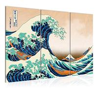 Runa Art Anime Peinture Tableau Salon XXL Beige Vague Abstrait 120 x 80 cm 3 Parties Decoration Murale 035131a