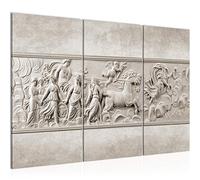 Runa Art Antique Bas-Relief Rome Peinture Tableau Salon XXL Beige 120 x 80 cm 3 Parties Decoration Murale 025631a