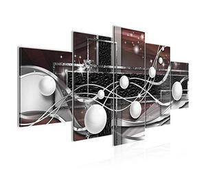 Runa Art Balle Abstraite Tableau Murale Impression sur Toile Intissee 5 parties illusion rouge noir Chambre Salle 035753b