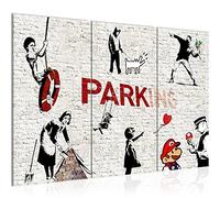 Runa Art Collage Banksy Peinture Tableau Salon XXL Blanc Graffiti 120 x 80 cm 3 Parties Decoration Murale 013231a
