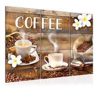 Runa Art Cuisine De Café Peinture Tableau Salon XXL brun Ustensiles de cuisine 120 x 80 cm 3 parties Decoration Murale 027131a