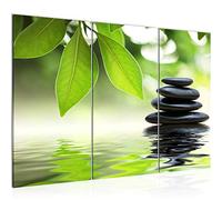 Runa Art Feng Shui Des Pierres Peinture Tableau Salon XXL Vert Zen Spa 120 x 80 cm 3 Parties Decoration Murale 501131a