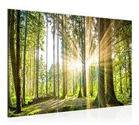 Runa Art Forêt Paysage Peinture Tableau Salon XXL Vert Soleil 120 x 80 cm 3 Parties Decoration Murale 503831b