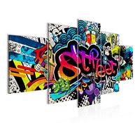 Runa Art Graffiti Tableau Murale Impression sur Toile Intissee 5 Parties Art Urbain Coloré Chambre Salle 004553b