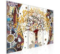 Runa Art Gustav Klimt Arbre De Vie Peinture Tableau Salon XXL Coloré Abstrait Arbre 3 parties Decoration Murale 004632a