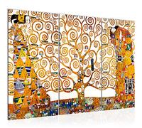 Runa Art Gustav Klimt Arbre De Vie Peinture Tableau Salon XXL Jaune Abstrait 120 x 80 cm 3 Parties Decoration Murale 700031a