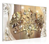 Runa Art Gustav Klimt Arbre De Vie Peinture Tableau Salon XXL Or Abstrait 120 x 80 cm 3 Parties Decoration Murale 022231a