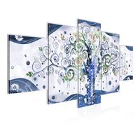 Runa Art Gustav Klimt Arbre De Vie Tableau Murale Impression sur Toile Intissee 5 Parties Abstrait Bleu Chambre Salle 003053b