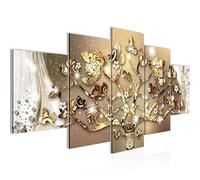 Runa Art Gustav Klimt Arbre De Vie Tableau Murale Impression sur Toile Intissee 5 Parties Abstrait Or Chambre Salle 022253a