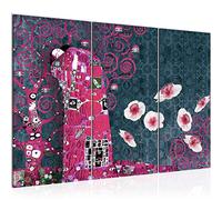 Runa Art Gustav Klimt Le Baiser Peinture Tableau Salon XXL Rose Arbre 120 x 80 cm 3 Parties Decoration Murale 021531b