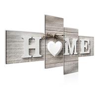 Runa Art Home Coeur Impression Moderne - Tableau Decoration Murale Champêtre Marron Beige 4 Parties 504442a