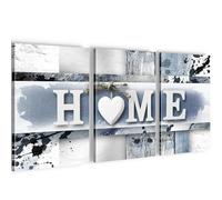 Runa Art Home Coeur Tableau Decoration Murale Salon chambre XXL Bleu Gris Citation 3 Parties Decoration Murale 5045c