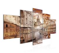 Runa Art Italie Tableau Murale Impression sur Toile Intissee 5 Parties Architecture Antique Marron Chambre Salle 024453a