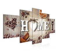Runa Art Maison De Cuisine Tableau Murale Impression sur Toile Intissee 5 parties café Brun beige Chambre Salle 033953a