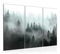 Runa Art Nature Forestière Peinture Tableau Salon XXL Gris turquoise panorama 120 x 80 cm 3 parties Decoration Murale 032331b