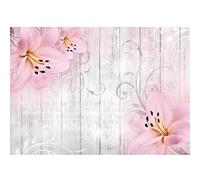 Runa Art Papier peint intissé 396 x 280 cm Floral Lily bois | Toison Décoration Murale Salon Chambre á Coucherr | Fabrication Allemande | rose 9317012a