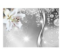 Runa Art Papier peint intissé 396 x 280 cm lys fleurs | Toison Décoration Murale Salon Chambre á Coucherr | Fabrication Allemande | Noir et blanc 9077012c