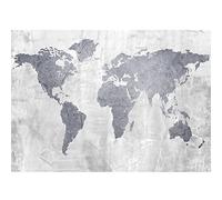 Runa Art Papier peint intissé carte du monde 352 x 250 cm Toison Mur XXL Tableaux Muraux Tapisserie Photo Décoration Murale Salon Chambre gris bleu 9170011a