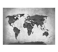 Runa Art Papier peint intissé carte du monde 352 x 250 cm Toison Mur XXL Tableaux Muraux Tapisserie Photo Décoration Murale Salon Chambre Noir et blanc 9088011c